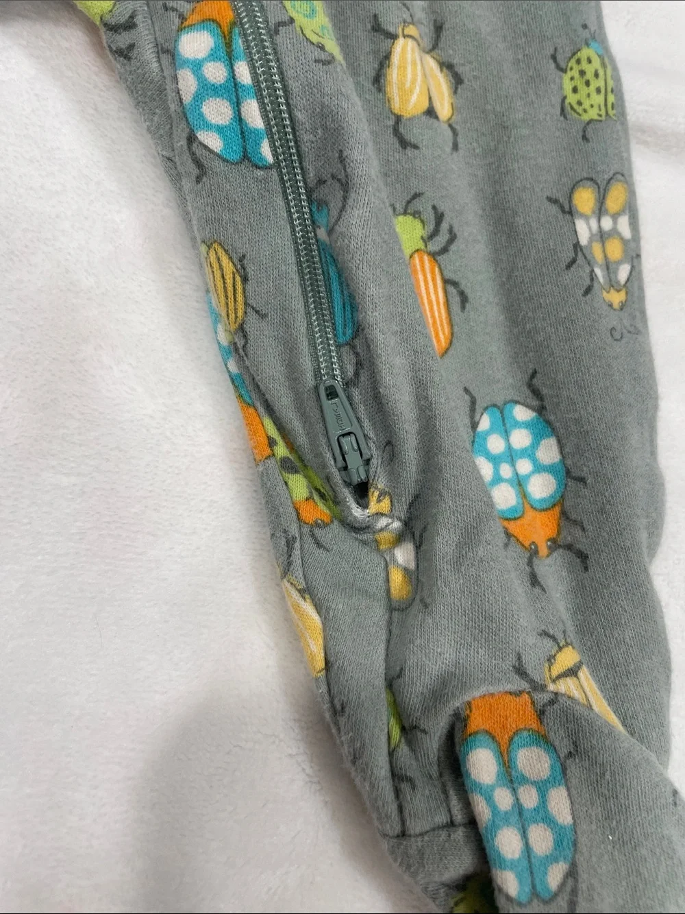 wonder nation Gray Bug-Print Footed One-Piece Pajamas